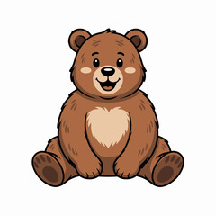 Cute cartoon bear character illustration, adorable animal