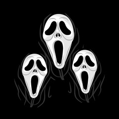 White ghost mask happy halloween theme