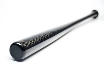 A streamlined baseball bat featuring a lightweight carbon design.