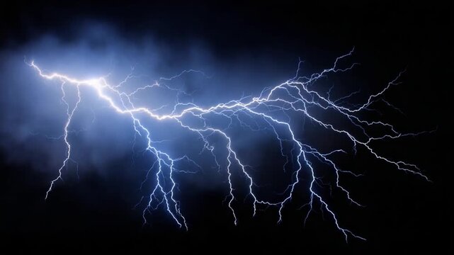 Electrifying Symphony: Capturing the awe-inspiring power of nature's electric display, a brilliant streak of lightning etches its path across a darkened sky.