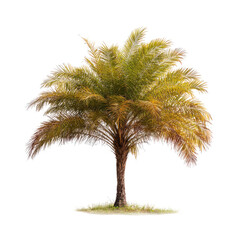 Fototapeta premium Tropical palm tree, vibrant yellow-green foliage