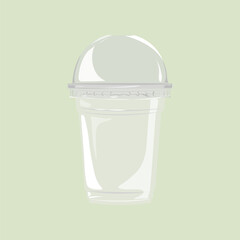 Takeaway glass, beverage packaging illustration vector