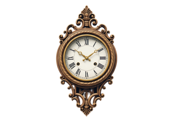 Ornate wall clock with a detailed, classic design.