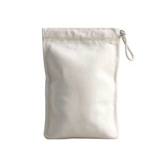 Natural Canvas Pouch with Drawstring isolated on a transparent background fabric