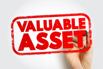 Valuable Asset text stamp, concept background