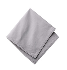 Grey, gray folded kitchen cloth isolated on white,food advertisement decor element, single object.
