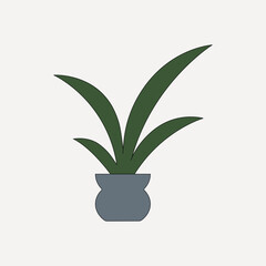 Houseplant pot, flat collage element vector