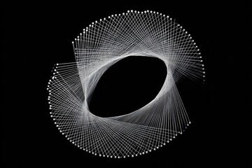 Abstract circular design of radiating lines and dots