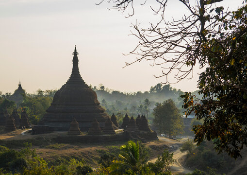 Buddhist temple, Mrauk u, Myanmar