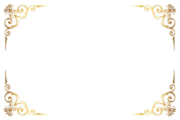 Elegant Gold Corners Ornate Decorative Flourishes