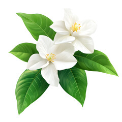 Fototapeta premium Elegant White Flowers Blossoming Amid Verdant Leaves