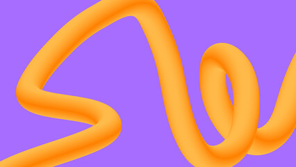 Fototapeta premium Swirling Orange Tube on Violet Background