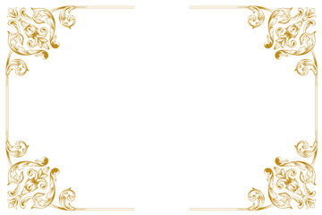 Elegant Golden Ornate Border Frame Design Element