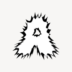 A letter, white abstract English alphabet vector