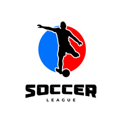 soccer and football player man logo silhouette