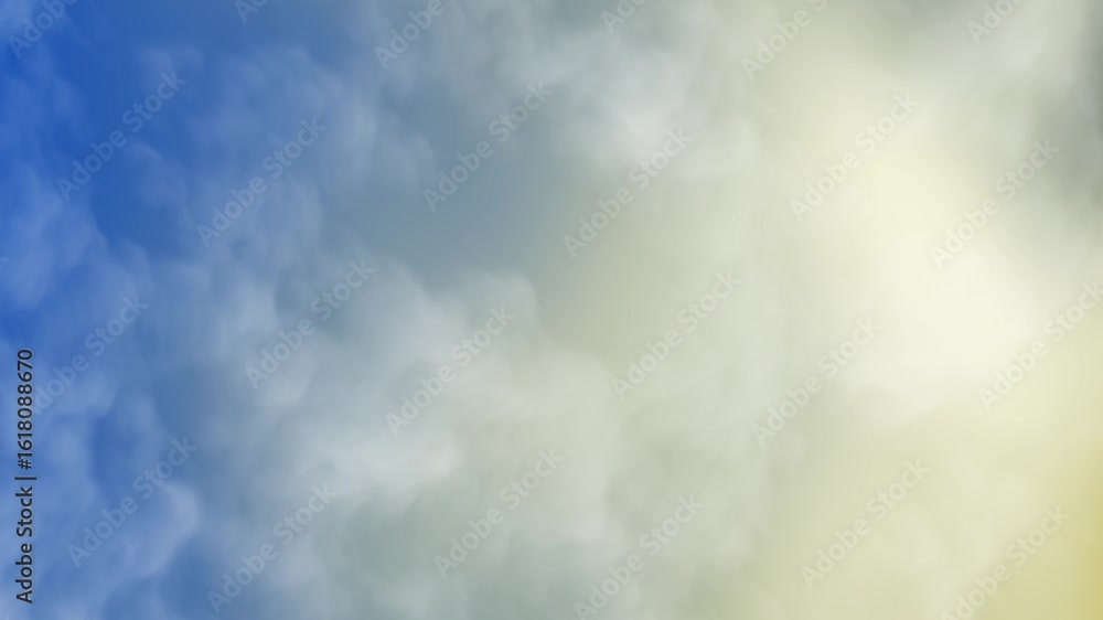 Poster gilded sapphire abstract blue and white cloudscape animation with dreamy movement and soft light cre