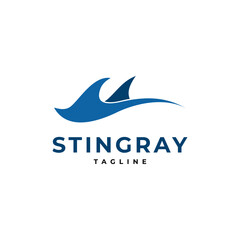 stylized stingray logo design branding