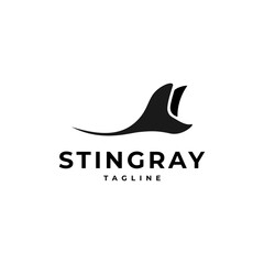 simple black silhouette of a stingray logo design