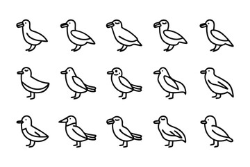 Duck Illustration Pattern: A harmonious arrangement of simple line art, depicting a flock of delightful duck illustrations, offers a visually appealing graphic. 