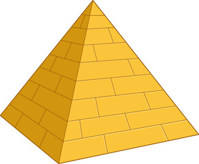 Isometric illustration of a pyramid built of blocks, against black background.