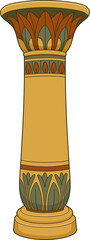 Ornate, Stylized Column with Leaf Decoration