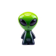 Obraz premium green alien with large eyes isolated on white background