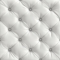 Luxurious close-up of a classic white tufted leather texture with deep buttons in a chesterfield style, creating a sophisticated and elegant upholstery background.
