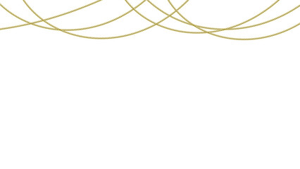 abstract background with golden lines. Hanging Golden Chains on transparent Background