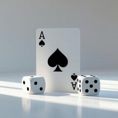 Ace of Spades and Dice Still Life