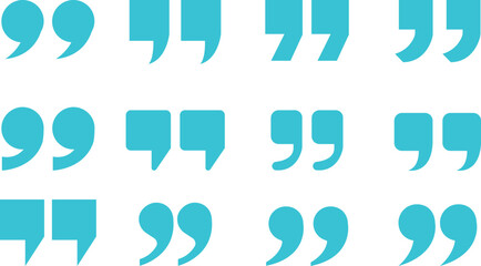 Quote Mark Icon set.Quote chat icon for messaging, communication, and conversation.Quotation symbol. Remark sign in Quote mark on transparent background. Quoted sign . Vector Illustration.