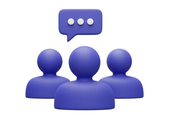 Isolated Group of People with Speech Bubble