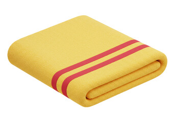 Isolated Folded Towel with Stripes for Gym or Spa