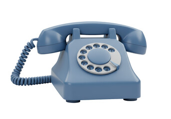 Isolated Vintage Rotary Phone in Light Blue