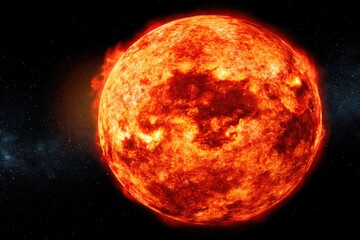 Fiery celestial sphere, blazing with intense heat
