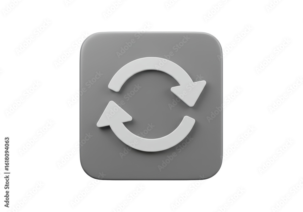 Aufkleber isolated gray refresh icon with circular arrows update symbol