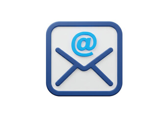 Isolated Blue Email Icon with At Symbol Message Delivery