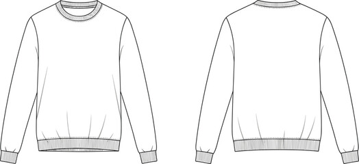 Flat vector illustration of a basic crewneck sweatshirt for casual wear. Simple and stylish design for everyday comfort and wardrobe essentials in multiple colors.