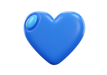 Isolated Blue Heart Icon with Highlighted Spot Love Symbol