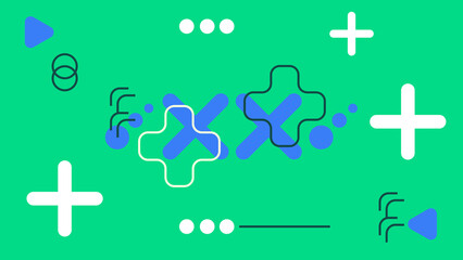 Obraz premium Playful Abstract Background with Plus and Dot