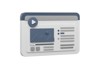 Obraz premium Isolated Media Player Interface with Video Thumbnail Online Entertainment