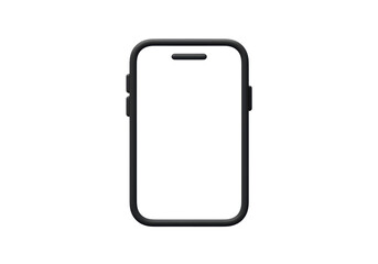 Isolated Black Mobile Phone Frame with Blank Screen