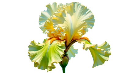  Lemon iris with green shades — impasto painting for girls
