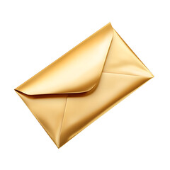 Elegant Shiny Gold Envelope on White Background for Designs and Marketing Campaigns