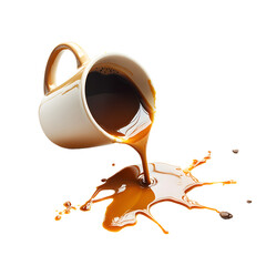 Spilled Coffee Cup Accident: Caffeine Drink on a Surface