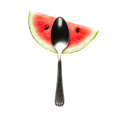 Vibrant Watermelon Slice with Spoon