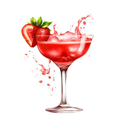 Refreshing Strawberry Margarita Cocktail Splash Drink for Vibrant Summer Vibes