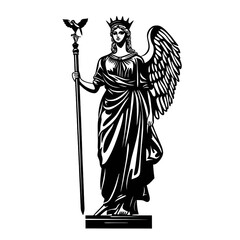 Themis Statue Isolated on White Background - Legal Justice Concept