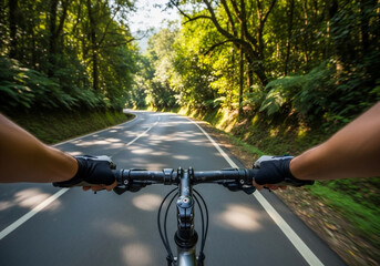 Riding a Bicycle in Nature