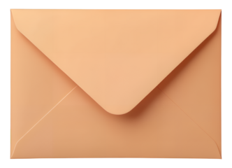 Peach Envelope with Transparent Background, Minimalist Design Element