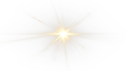 Bright Golden Light Burst with Lens Flare on Black Background	